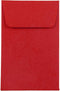 JAM PAPER #1 Coin Business Colored Envelopes, 2 1/4 x 3 1/2, Red Recycled, 50/Pack