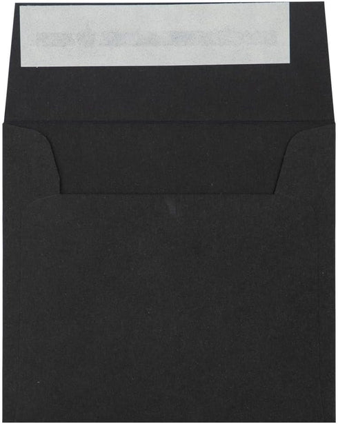 LUXPaper Square Invitation Envelopes, Midnight Black - Peel & Press, 3 1/4" x 3 1/4", 50 Qty, 80lb. Text