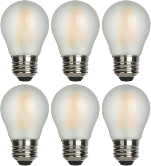 AMDTU E26 Globe Light Bulbs, Frosted G16.5, 60 watt, 600lm, 2700k Soft White, 6 Pack