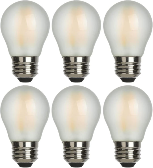 AMDTU E26 Globe Light Bulbs, Frosted G16.5, 60 watt, 600lm, 2700k Soft White, 6 Pack