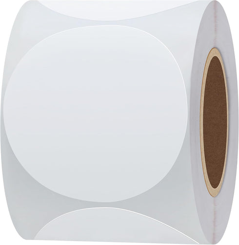 Hybsk White Color Coding Dot Labels, Round Semi Gloss Paper Stickers, 2 inch Adhesive Label