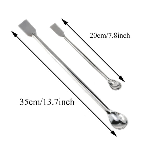 1Set Stainless Steel Micro Sampling Spoons Spatula Combination Reagent Spoons Laboratory Supplies (Pack of 4)