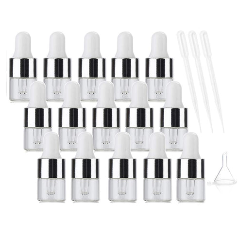 100 Packs Clear Glass Dropper Bottles, Essential Oil Bottle, Perfume Sample Bottle, Cosmetic Liquid Container with Eye