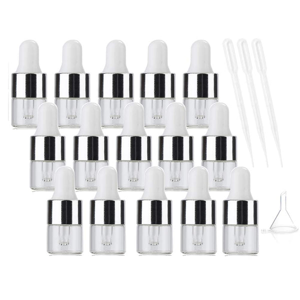 100 Packs Clear Glass Dropper Bottles, Essential Oil Bottle, Perfume Sample Bottle, Cosmetic Liquid Container with Eye