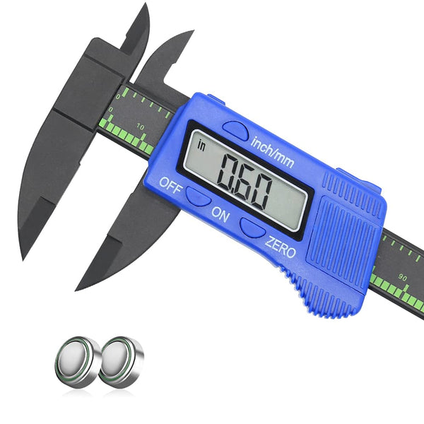 Electronic Digital Caliper Plastic Vernier Measuring Tool 0-6 Inch/0-150 mm with Extra Large LCD Screen Auto Off