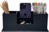 UnionBasic Black Desk Organizer - Leather Multi-Compartment Pen Holder for Office Stationery Organization