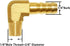 Joywayus Brass Hose Fitting, 90 Degree Elbow, 1/4" Barb x 1/8" NPT Male Pipe, Pack of 2