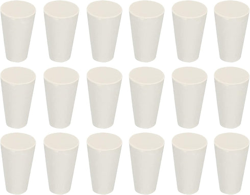 MECCANIXITY Rubber Tapered Plug 8mm to 13mm White Solid Test Tubes Bungs Stopper for Lab Home, 36 Pieces