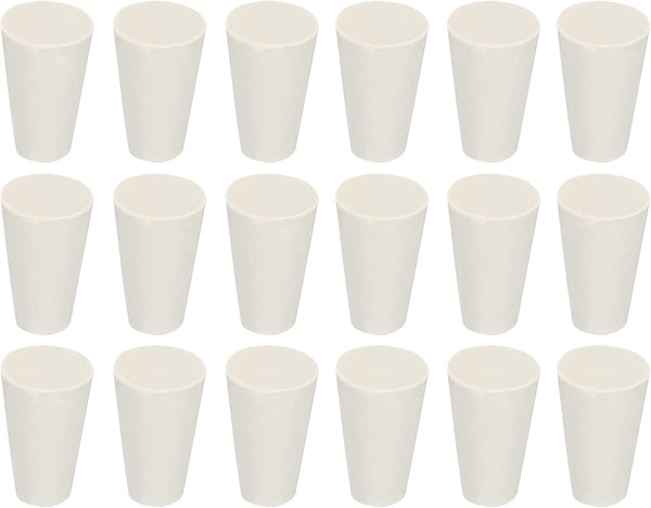 MECCANIXITY Rubber Tapered Plug 8mm to 13mm White Solid Test Tubes Bungs Stopper for Lab Home, 36 Pieces