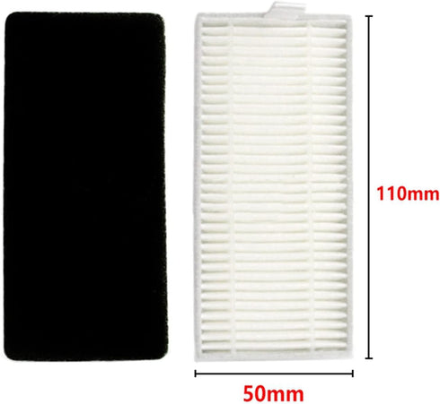 Replacement Parts for Tesvor S6 X500 X520 X600 Pro M1 Robot Vacuum Cleaner, 4 HEPA Filters and 4 Side Brushes