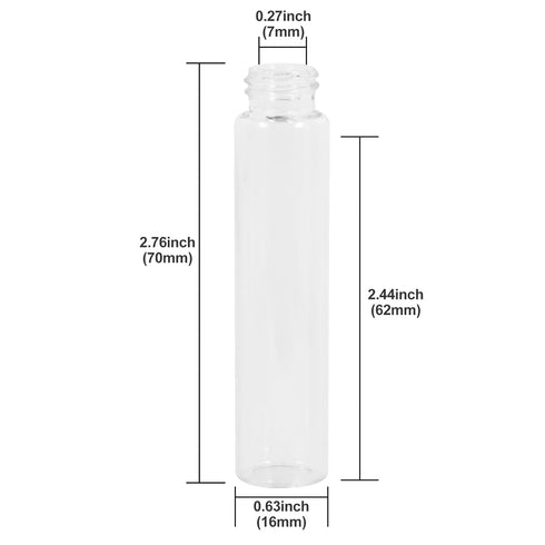 50PCS 7ml Clear Glass Vials with Screw Caps and Plastic Stoppers, Leak-Proof Small Liquid Sample Vial