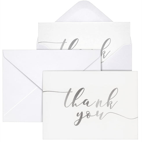 Sustainable Greetings Set Pack 120, 3.75 5 120 Thank You Notes with Envelopes - Blank Inside for Personal Messages