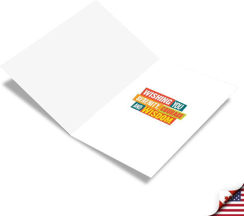 NobleWorks Recovery Greeting Card w/5 x 7 Inch Envelope, Serenity Sobriety Prayer (1 Card)