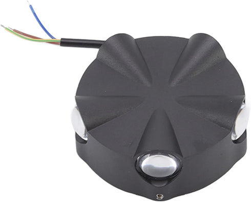 5W 5LED YWBL-WHkfq16rmbit YWBL-WH LED Wall Sconce, Modern Round Aluminum Outdoor Black Wall Light Warm Light