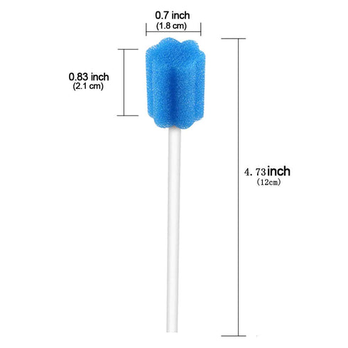 Wellgler's Disposable Oral Swabs - Unthreaded Mouth Swabs, 100pcs Blue