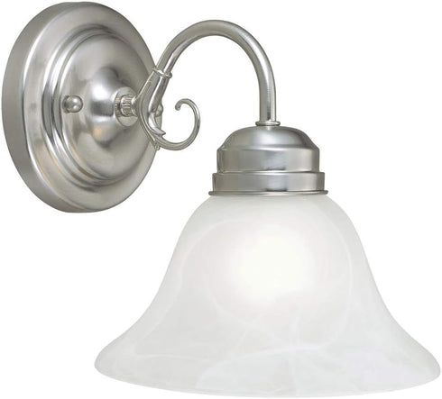 511618 Millbridge 1-Light Dimmable Design House Wall Light Traditional Indoor Light with Alabaster Glass for Bathroom