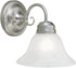 511618 Millbridge 1-Light Dimmable Design House Wall Light Traditional Indoor Light with Alabaster Glass for Bathroom