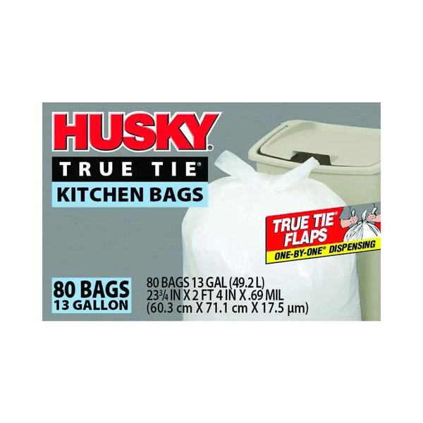 Poly-America 13GAL WHT Kitchen Bag 80CNT Household Bags HK13WC080W 073257012935