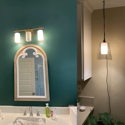 Sconce,1 5/8 inch White Opal Cylinder Glass Lamp Shade Replacement, Light Fixture Replacement Glass Cover or Globe