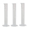 uxcell 25ml Plastic Graduated Cylinder, Clear Hex Base Flask, Science Test Tube Beakers, 3pcs for Lab Home