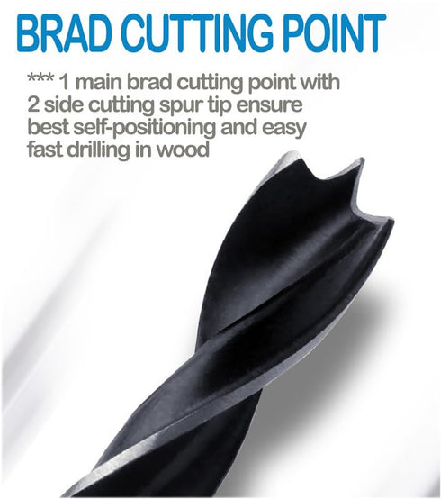 Brad Point Woodworking Drill Bit 5/16 in. Spur Point Drill for Hardwood Softwood - 5Pcs