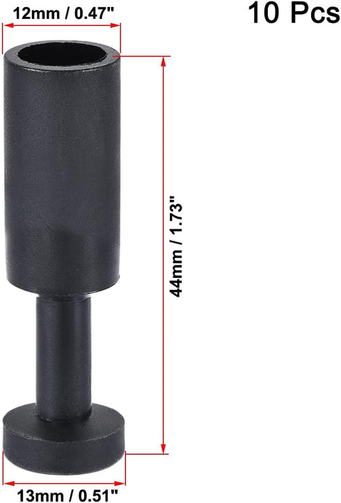 uxcell Push to Connect Fittings, Cap Style Pneumatic Blanking Plugs, Fit for 12mm Inner Dia. Air Hose Tube Pipe, Plastic, Black, Pack of 10 by uxcell
