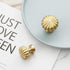 SANCHAKOU 2 Pack Drawer Handles Knobs Wardrobe Pumpkin Shaped Handle Brass Drawer Round Single Hole Bedside Table