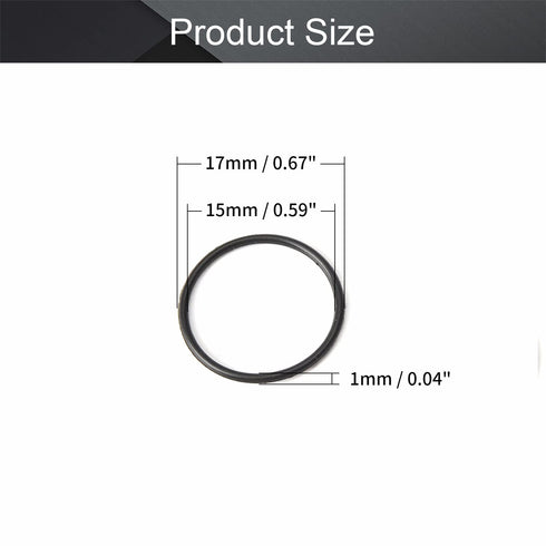 Othmro 50Pcs Nitrile Rubber O-Rings 0.03in Wire Dia 0.66in OD Metric Sealing Nitrile NBR Rubber Washers Round Buna-N O-Ring for Air Sealing Professional Plumbing Car Repair Air Connections Black