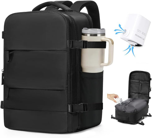 VGCUB Vacuum Backpack Travel with Pump Vacpack System Storage Compression Carry on Laptop