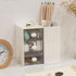 Multi-Functional Pen Holder, 5 Compartments Desk Organizer for School, Home Office, Art Supplies (White)