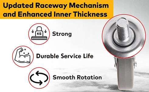 DELIVeR 2 Inch Swivel Caster Wheels, Set of 4, 80 Lbs Per Caster, Replacement Rubber Caster Wheels