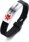 Medical Alert ID Bracelet - Laser Engraved BLOOD THINNER Adjustable Wristband for Women