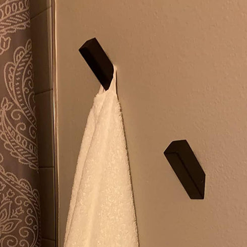YJ YANJUN Black Towel Hook Set of 2, 304 Stainless Steel Robe Hook for Bathroom, Wall Mounted Coat Hook