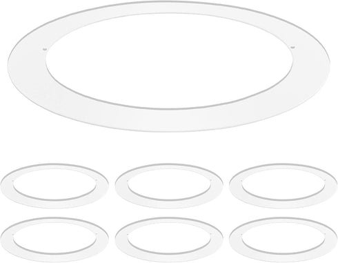Luxrite 6 Pack White Goof Trim Ring for 5/6 Inch Recessed Lights