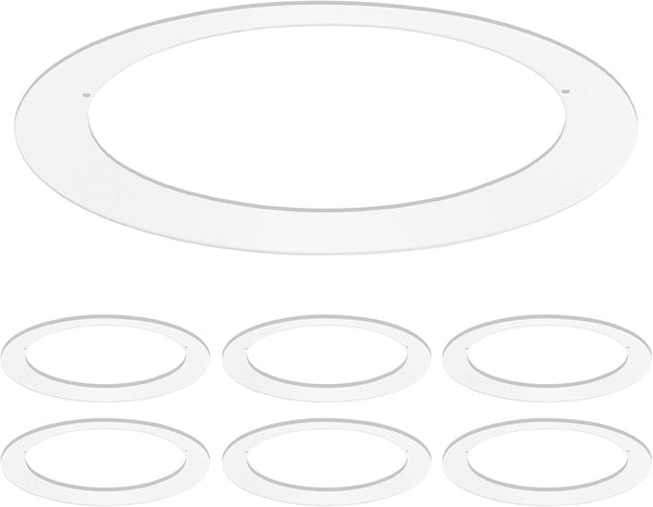 Luxrite 6 Pack White Goof Trim Ring for 5/6 Inch Recessed Lights