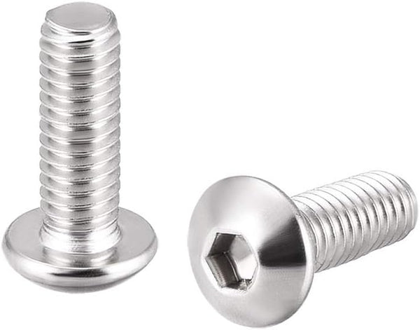 uxcell M4x12mm Machine Screws, Hex Socket Round Head Screw, 304 Stainless Steel Fasteners, 20pcs
