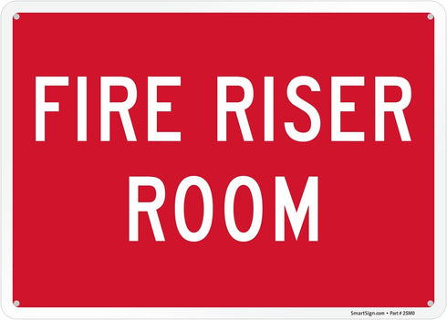 "Fire Riser Room" Sign By SmartSign | Aluminum 10" x 14"