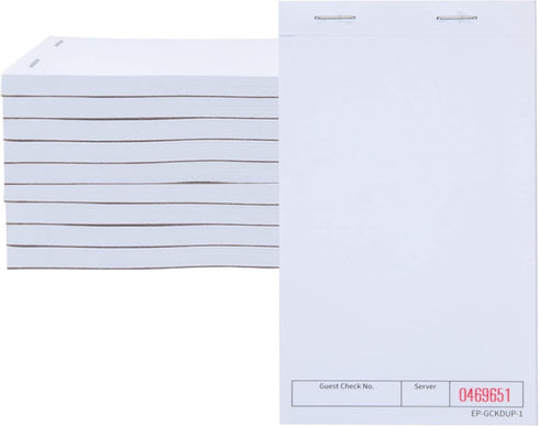 DGBDPACK Guest Checks Pads EP-GCKDUP-1 (10 Pads), total 500 Blank Waiter Pad,