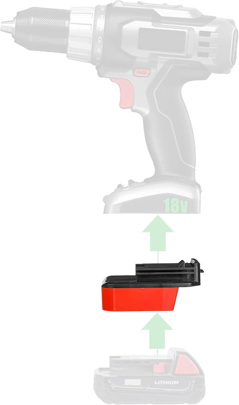 Adapter Only Upgrade for Porter Cable Old 18v (Not 20v MAX) Cordless Tools Compatible with Milwaukee M18 Red Lithium