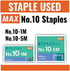 MAX MXBHD10FL3BK Flat Clinch Mini Stapler - 1 Each, Black, 2.6"x1.1"x3.3"