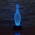 BVAZTVP 3D Light,7 Bowling LED Table Desk Lamp,Optical Illusion Night Colors Change with USB Charge Touch Control
