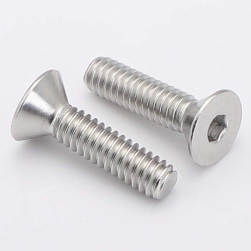 1/4-20 x 3/4" Flat Head Socket Cap Screws, Allen Socket Drive, Stainless Steel 18-8 (304), Full Thread, Bright Finish,