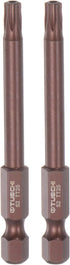 2pcs T25 Torx Bit 1/4" Hex Shank, 3" Length Magnetic Security Star Screwdriver Power Tool in Red
