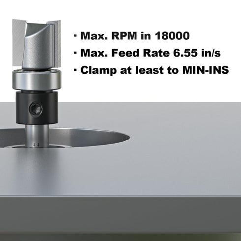 1/2 Inch 1/2 Inch 1/4 Inch FivePears Pattern Flush Trim Router Bit Cutting Diameter, Cutting Length, Shank, Top Bearing