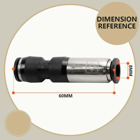 3 pcs 8mm Straight One Way Flow Pneumatic Check Valve, Push to Connect Fitting for Air Compressor.
