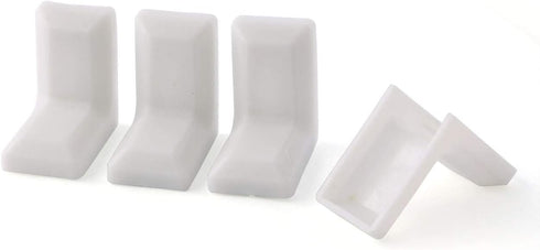 E-outstanding 20pcs 90 40pcs M4x16mm Degrees L Shape Metal Corner Bracket White with Plastic Cover and Screws Hardware