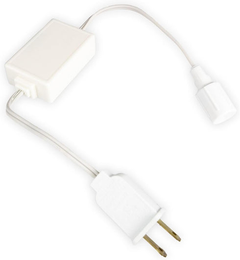 Novelty Lights Coaxial String Light Power Connector, White Water-Tight Adapter for Coax