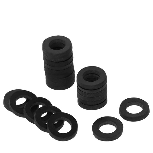 30 PCS Rubber Washers Seals, 1/2 Inch Black Flat Rubber Washers Assortment Kit for Hose Connecting