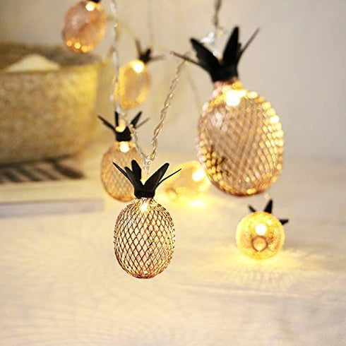 MINTSSOUL 15ft 20 BIMEE Pineapple Solar String Lights LEDs Waterproof Solar Powered Fairy String Lights Hanging Lights