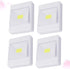 4pcs Closet, Mipcase Cob Battery Operated LED Cabinet Lights, Emergency White Wall-Mounted Under Cabinet Lighting